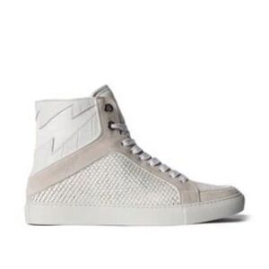 Zadig & Voltaire NIB Keith High Top Sneaker‎ in Blanc Size EU 38/ 7 MSRP $458